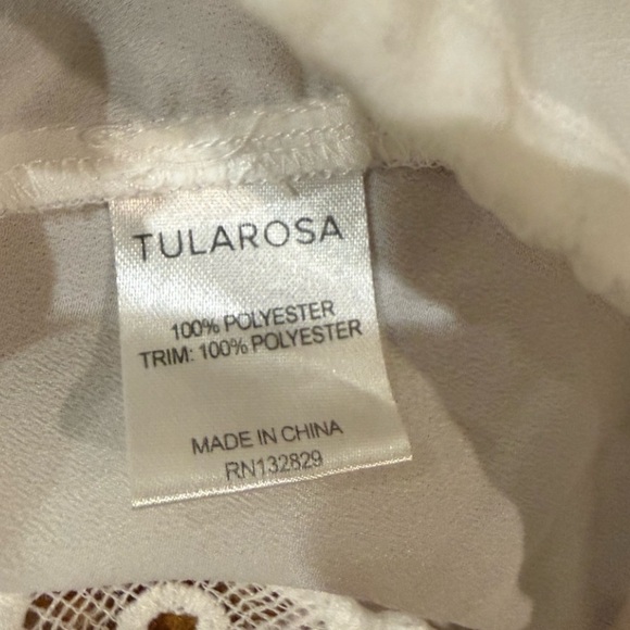Tularosa Farrah White Lace Boho Tie-Front Blouse Size S - Picture 8 of 8